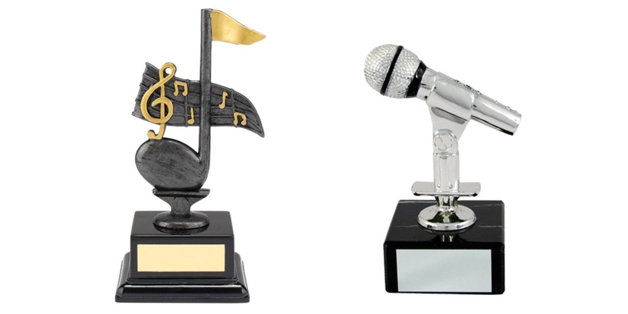 Musical Note and Microphone Trophies Direct Source