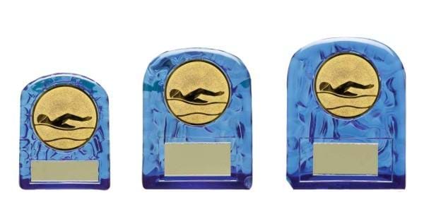Blue Acrylic Trophy Plaques for Swimming