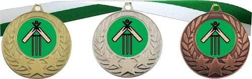 Cricket Medals GMM7050 Free ribbons in 25 Colours