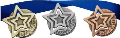 Special Award Star Medals with FREE Ribbon
