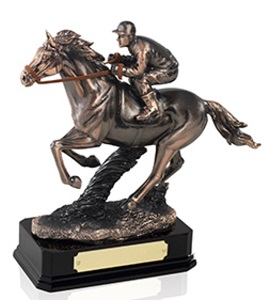 134 GX009 Antique Copper Plated Horse Racing Trophy