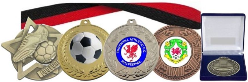Walking Football Medals.Personalised logo Walk CHOICE of Ribbon 