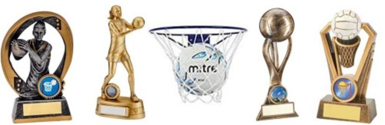 Netball Club Trophy Astra Gold Net & Ball Team Award - FREE Engraving RM066