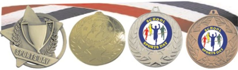 Inc CHOICE of Ribbon & Personalised Centres Walk Netball Medals Other sports 