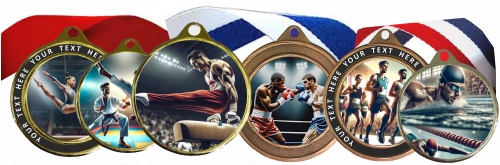 Impressive Full Colour Surface Printed Medals Specific Sports