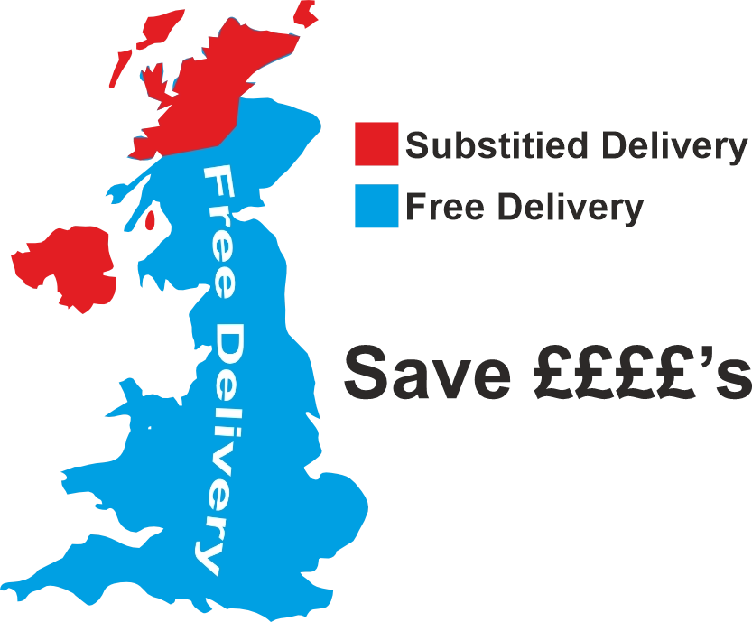 Free Delivery in UK except Northern Island and Scottish Highlands