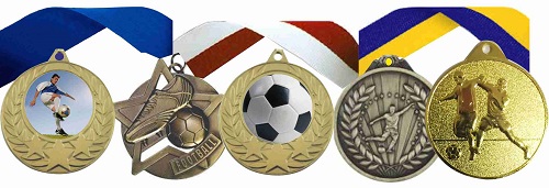 Metal & Ribbon *FREE Engraving* Walking Football Medal 